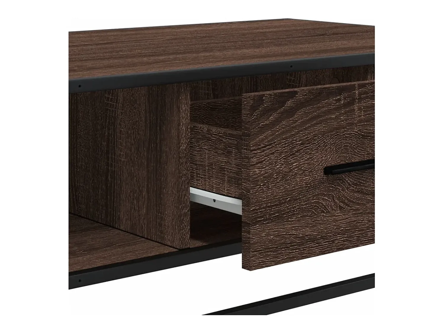 vidaxl Mesa centro 100x57x35 cm deriv. madeira/metal carvalho castanho^ Mesa De Centro