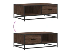 vidaxl Mesa centro 90x57x35 cm deriv. madeira/metal carvalho castanho^ Mesa De Centro