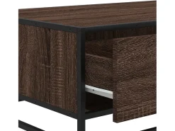 vidaxl Mesa centro 90x57x35 cm deriv. madeira/metal carvalho castanho^ Mesa De Centro