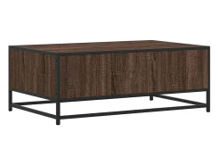 vidaxl Mesa centro 90x57x35 cm deriv. madeira/metal carvalho castanho^ Mesa De Centro