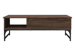 Mesa De Centro|vidaxl Mesa centro 100x50x35 cm deriv. madeira/metal carvalho Castanho