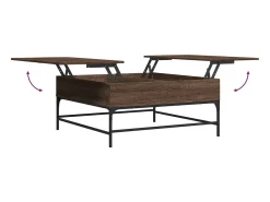 Mesa De Centro*vidaxl Mesa centro 95x95x45 cm deriv. madeira/metal carvalho Castanho