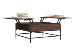 Mesa De Centro*vidaxl Mesa centro 95x95x45 cm deriv. madeira/metal carvalho Castanho