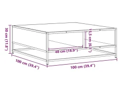 Mesa De Centro|vidaxl Mesa centro 100x100x30 cm deriv. madeira/metal carvalho sonoma Natural claro