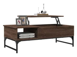 Mesa De Centro| Mesa centro 100x50x35 cm deriv. madeira/metal carvalho PT729781 Castanho