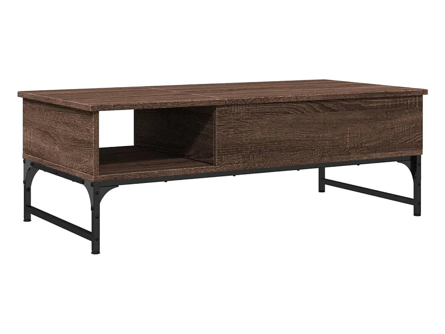 Mesa De Centro| Mesa centro 100x50x35 cm deriv. madeira/metal carvalho PT729781 Castanho