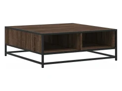 Mesa De Centro|vidaxl Mesa centro 80x80x30 cm deriv. madeira/metal carvalho castanho Natural claro