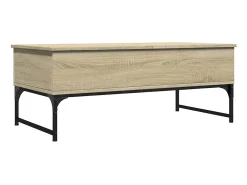 Mesa De Centro*vidaxl Mesa centro 100x50x40 cm deriv. madeira/metal carvalho sonoma Castanho