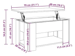 Mesa De Centro*vidaxl Mesa centro 79x49x41 cm derivados madeira carvalho artisiano Natural claro