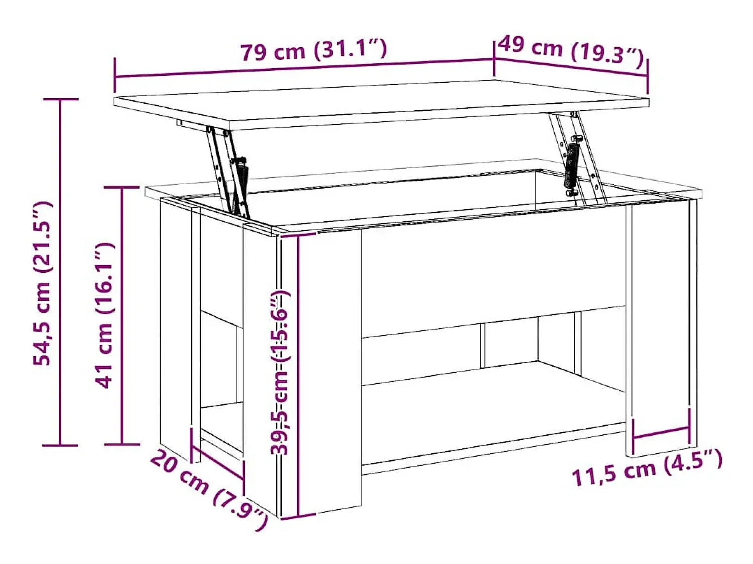 Mesa De Centro*vidaxl Mesa centro 79x49x41 cm derivados madeira carvalho artisiano Natural claro
