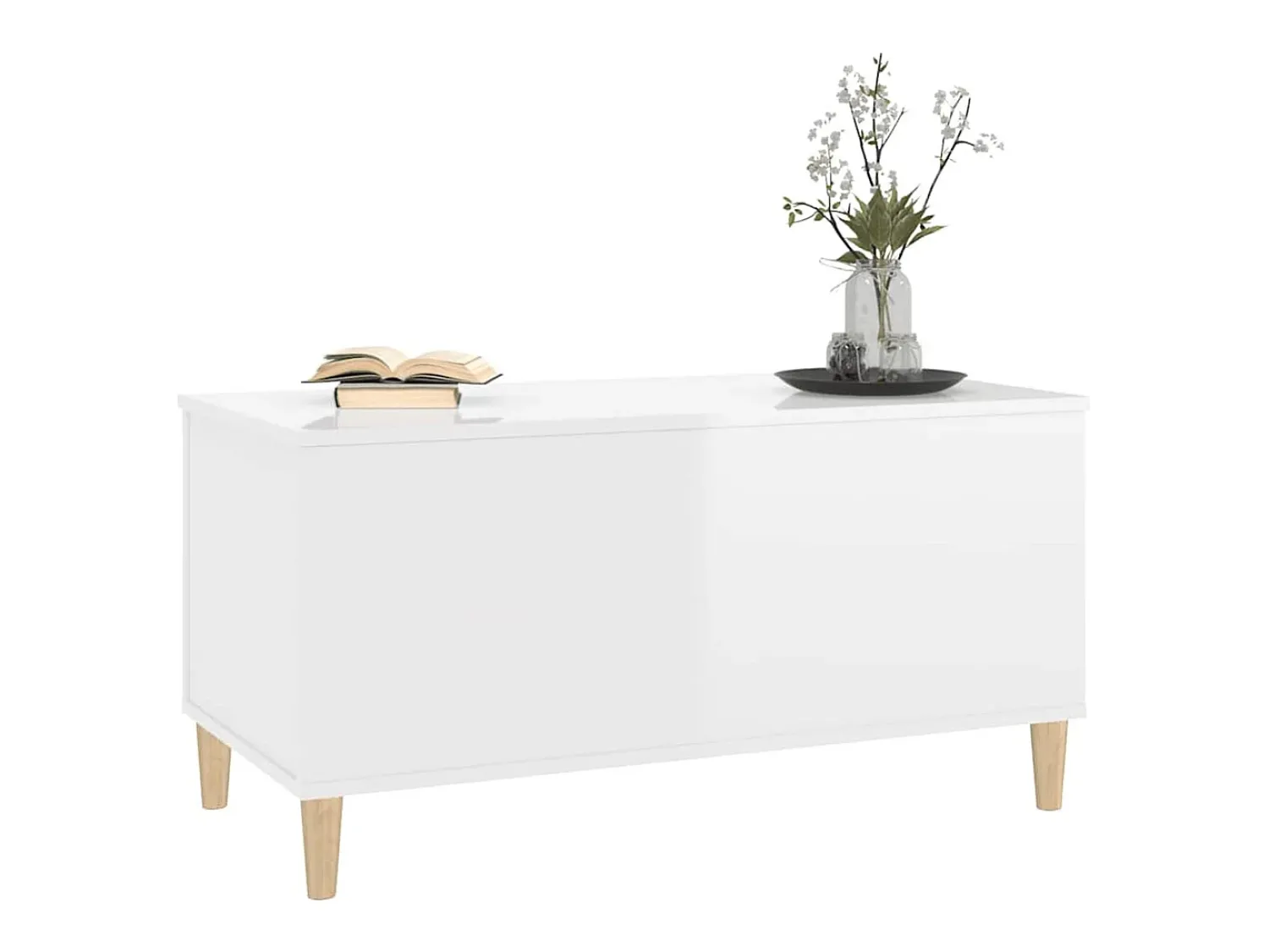 vidaxl Mesa centro 90x44,5x45 cm derivados de madeira brilhante^ Mesa De Centro