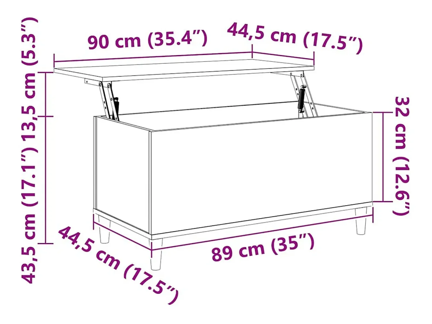 vidaxl Mesa centro 90x44,5x45 cm derivados de madeira brilhante^ Mesa De Centro