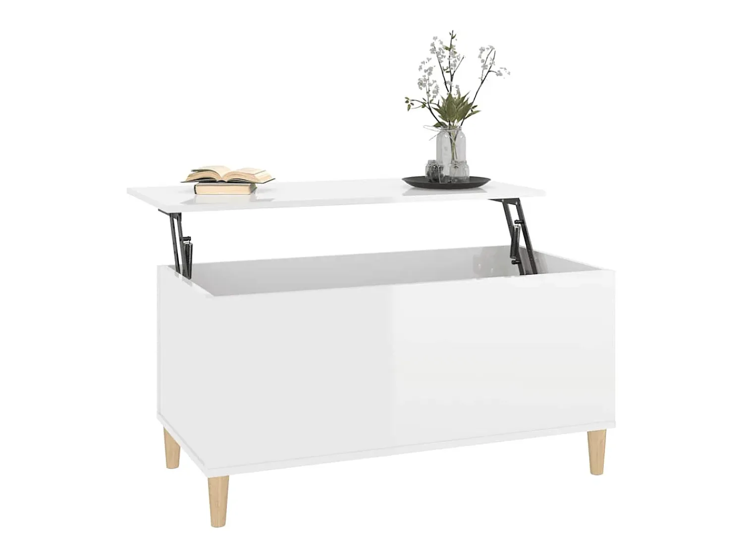 vidaxl Mesa centro 90x44,5x45 cm derivados de madeira brilhante^ Mesa De Centro