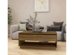 vidaxl Mesa centro 102,5x55x44 cm derivados madeira carvalho castanho^ Mesa De Centro