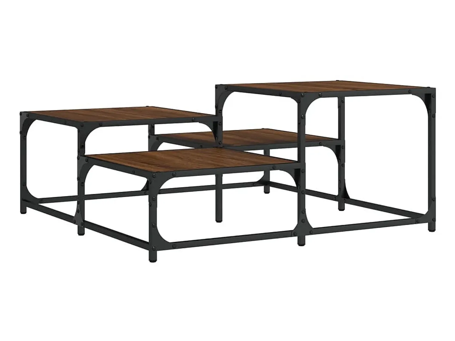 Mesa De Centro| Mesa centro 87,5x87,5x40 cm derivados madeira carvalho PT997014 Castanho