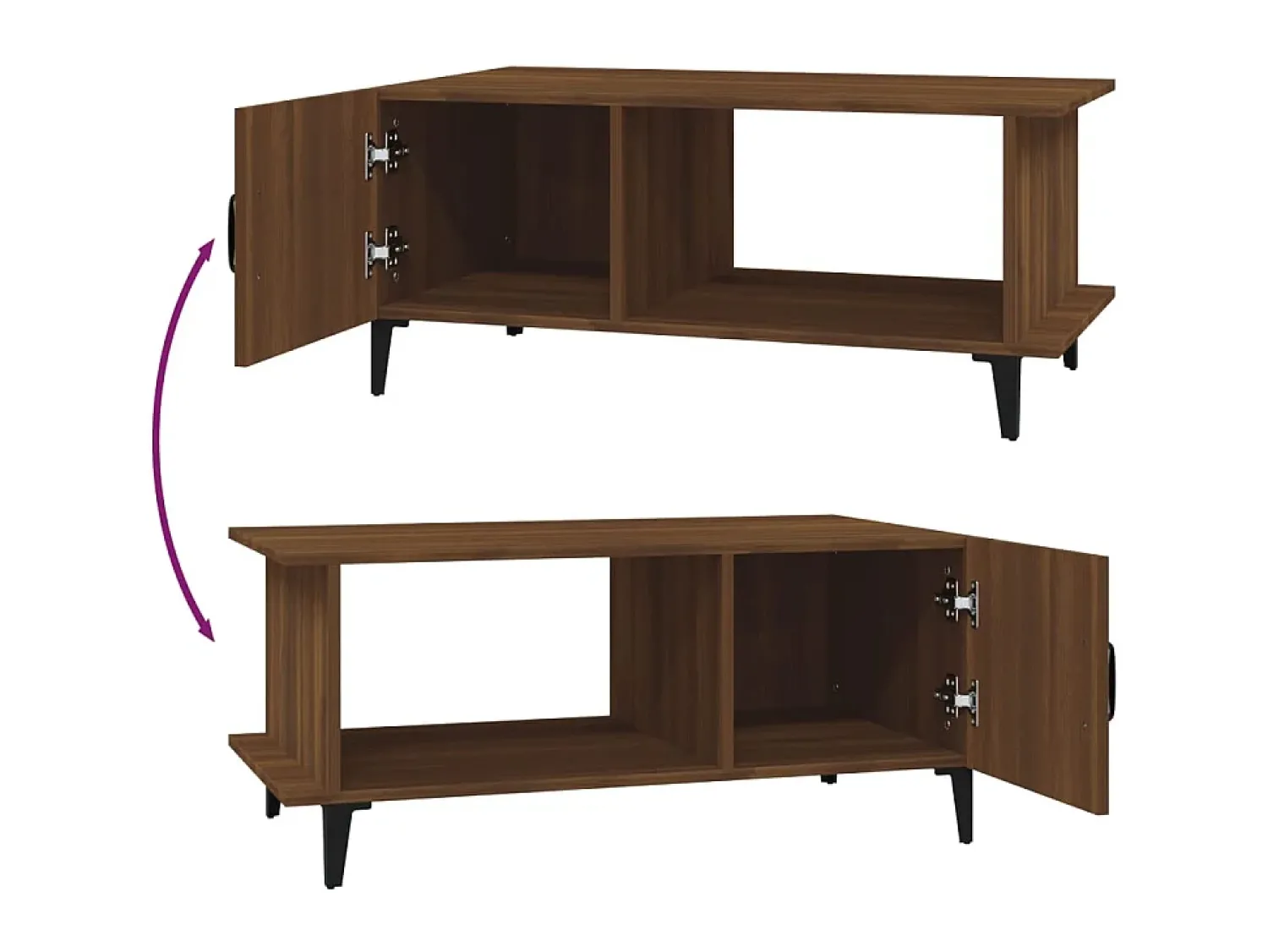 Mesa De Centro* Mesa centro 90x50x40 cm derivados de madeira carvalho PT338175 Castanho