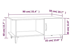 Mesa De Centro|vidaxl Mesa centro 90x50x40 cm derivados de madeira carvalho castanho Natural claro