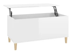 Mesa De Centro* Mesa centro 90x44,5x45 cm derivados de madeira brilhante PT643811 Branco
