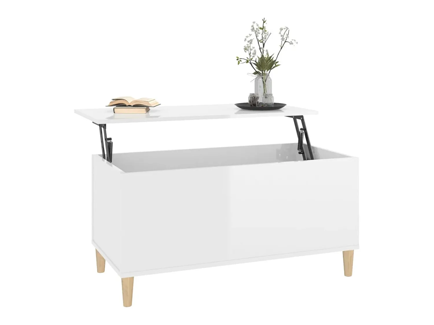 Mesa De Centro* Mesa centro 90x44,5x45 cm derivados de madeira brilhante PT643811 Branco