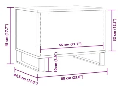 Mesa De Centro|vidaxl Mesa centro 60x44,5x45 cm derivados madeira carvalho artisiano Natural claro