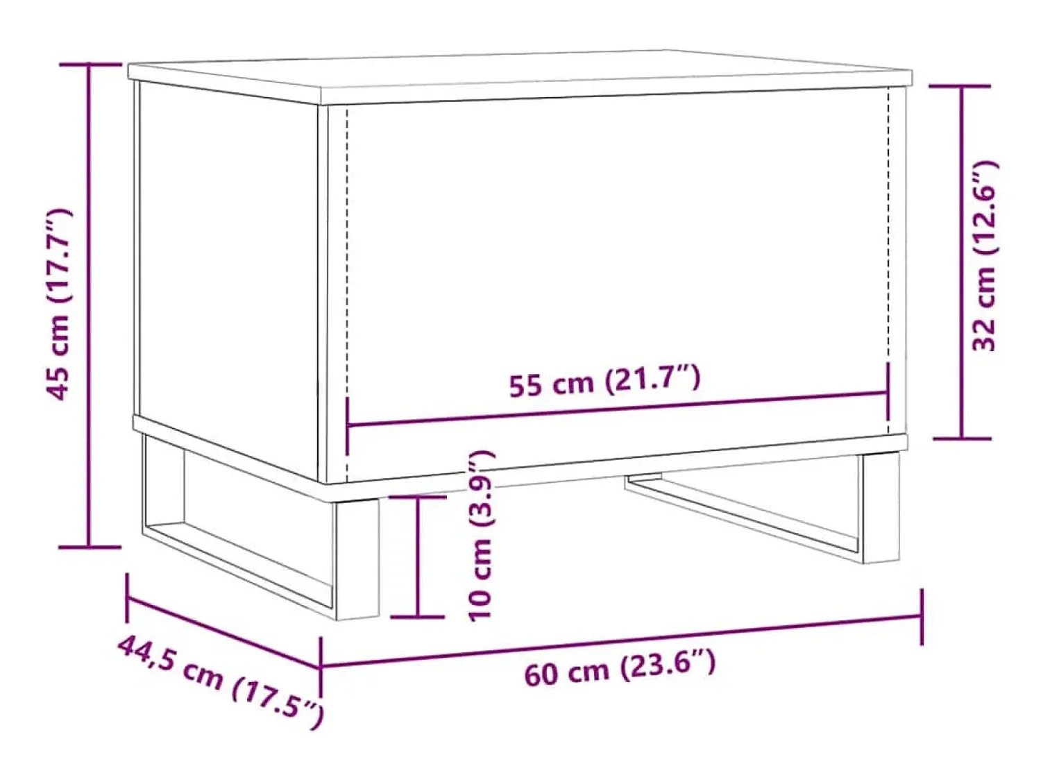 Mesa De Centro|vidaxl Mesa centro 60x44,5x45 cm derivados madeira carvalho artisiano Natural claro