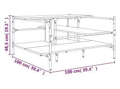 Discount vidaxl Mesa centro 100x100x48,5 cm derivados madeira carvalho castanho Natural claro