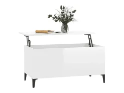 vidaxl Mesa centro 90x44,5x45 cm derivados de madeira brilhante^ Mesa De Centro