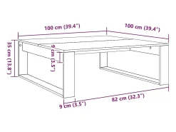vidaxl Mesa centro 100x100x35 cm derivados madeira carvalho artisiano^ Mesa De Centro