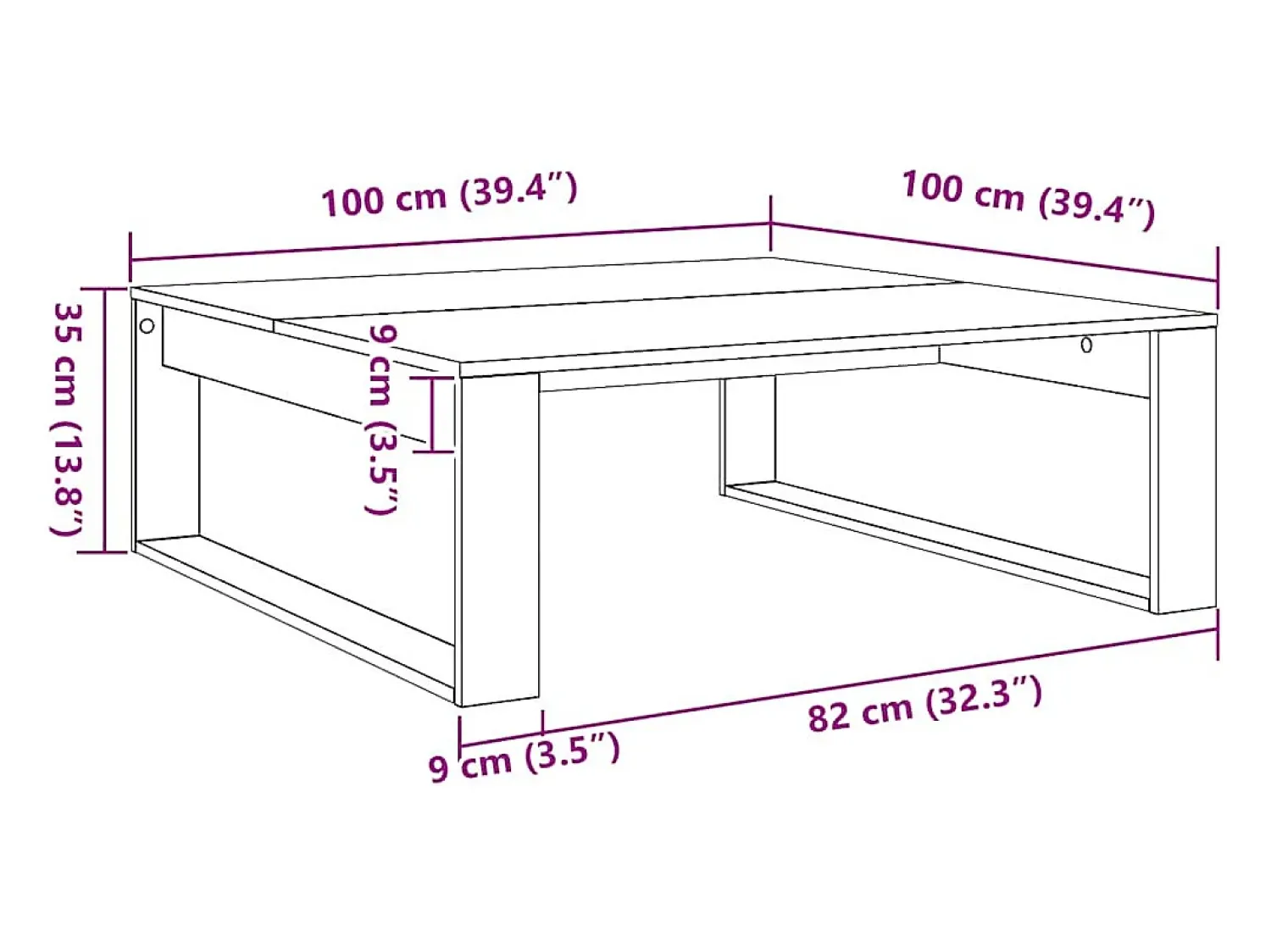 vidaxl Mesa centro 100x100x35 cm derivados madeira carvalho artisiano^ Mesa De Centro