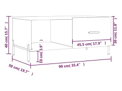 Discount vidaxl Mesa centro 90x50x40 cm derivados de madeira carvalho castanho Natural claro
