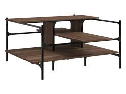 Mesa De Centro* Mesa centro 100x100x48,5 cm derivados madeira carvalho PT389157 Castanho