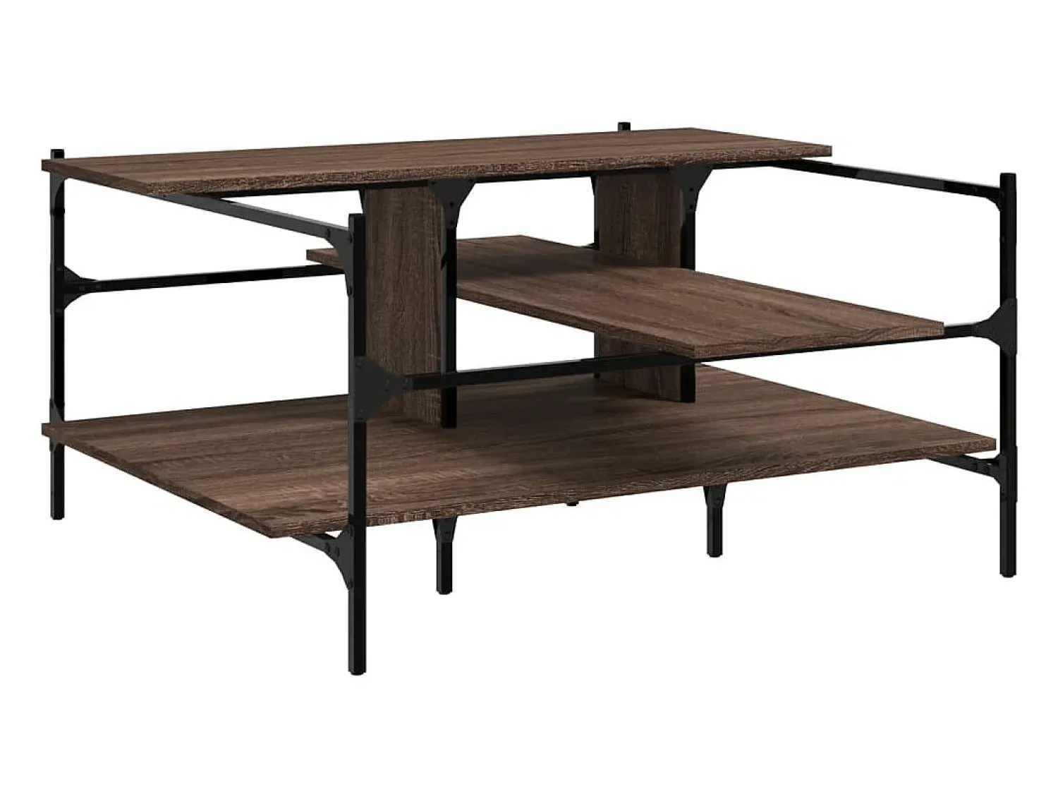 Mesa De Centro* Mesa centro 100x100x48,5 cm derivados madeira carvalho PT389157 Castanho