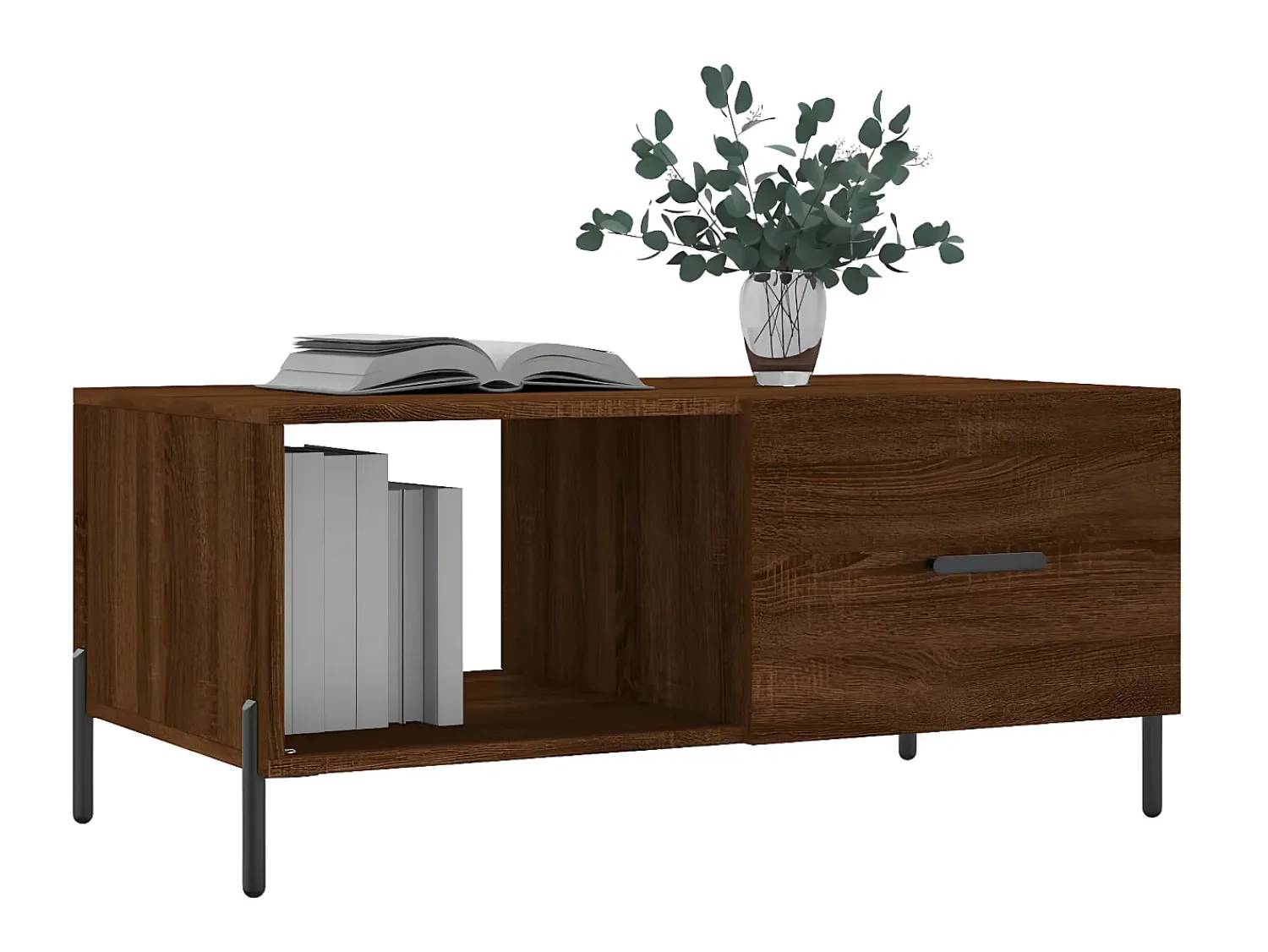 Mesa De Centro* Mesa centro 90x50x40 cm derivados de madeira carvalho PT246136 Castanho