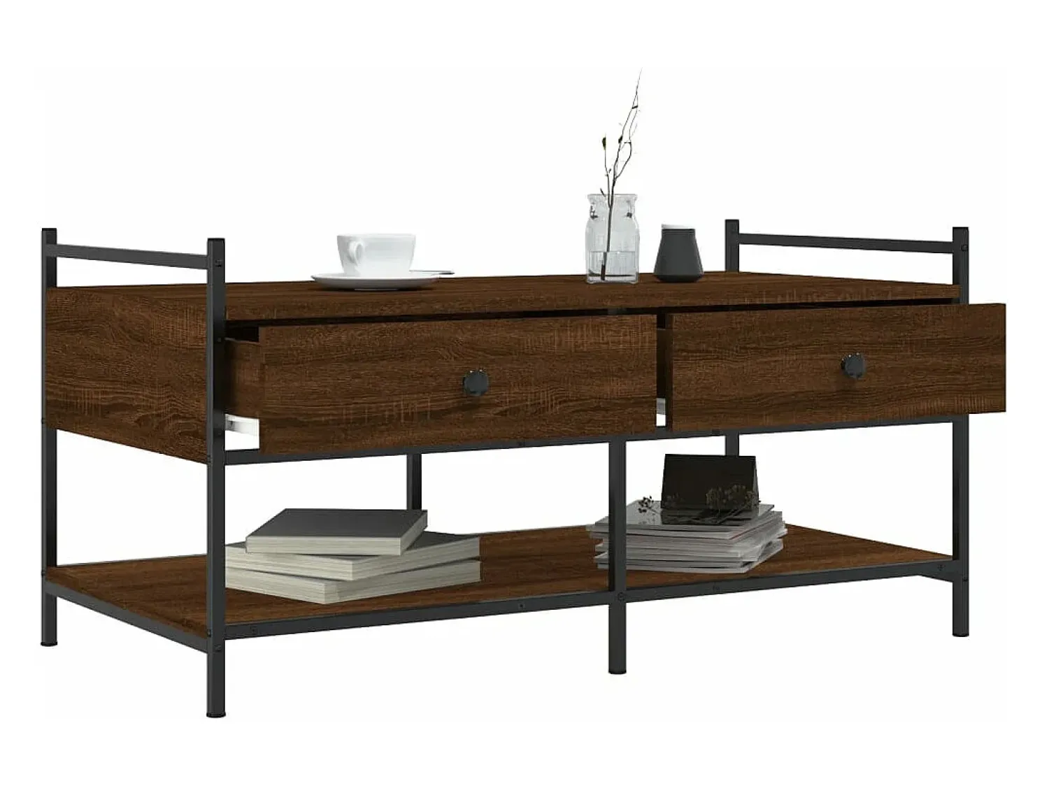 Mesa De Centro|vidaxl Mesa centro 99x50x50 cm derivados de madeira carvalho castanho Natural claro