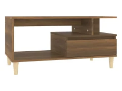 Mesa De Centro*vidaxl Mesa centro 90x49x45 cm derivados de madeira carvalho castanho Natural claro