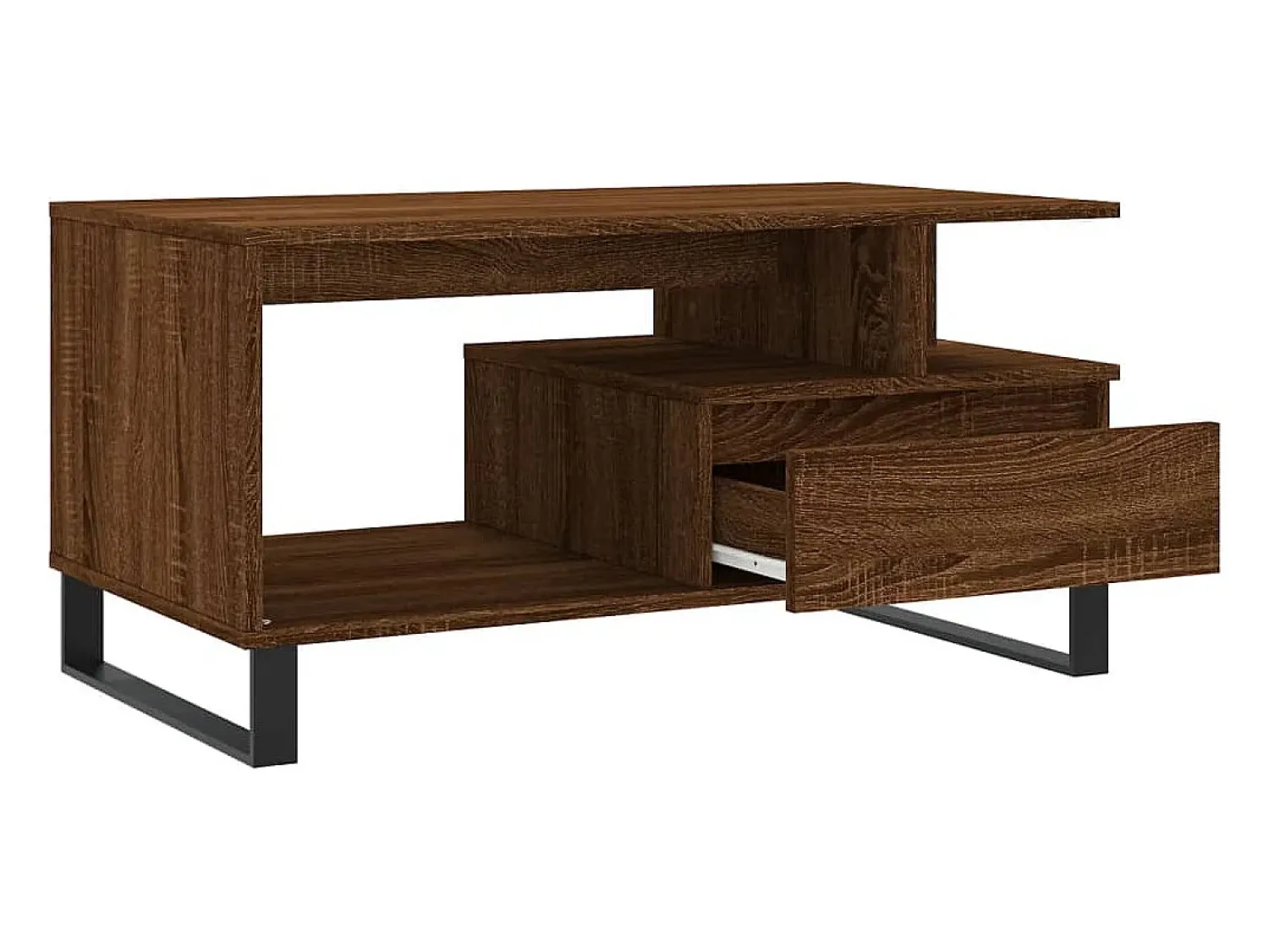 vidaxl Mesa centro 90x49x45 cm derivados de madeira carvalho castanho^ Mesa De Centro