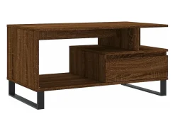 vidaxl Mesa centro 90x49x45 cm derivados de madeira carvalho castanho^ Mesa De Centro