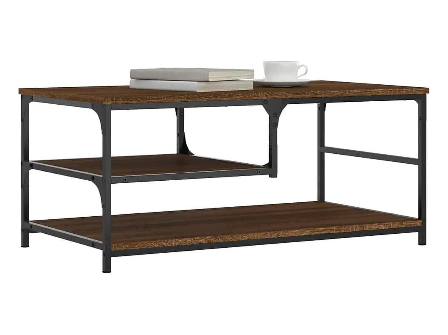 Mesa De Centro* Mesa centro 90x49x40 cm derivados de madeira carvalho PT811202 Castanho