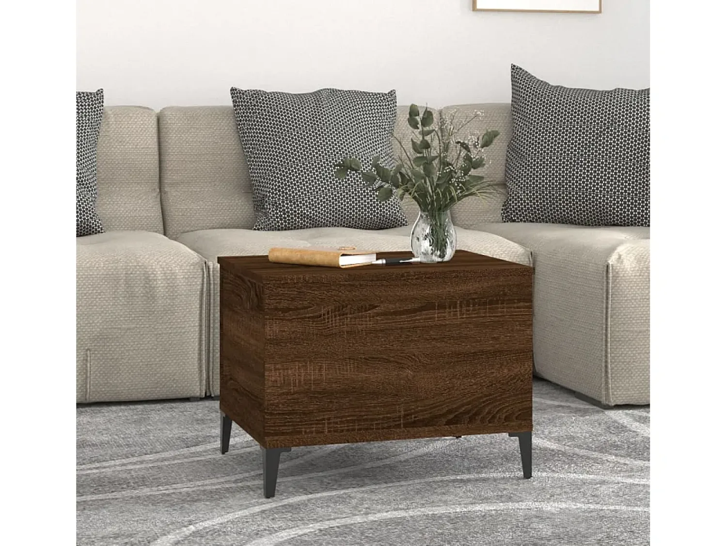 Mesa De Centro| Mesa centro 60x44,5x45 cm derivados madeira carvalho PT873262 Castanho