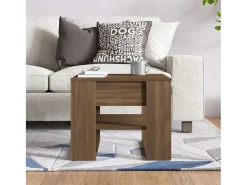 Mesa centro 55,5x55x45 cm derivados de madeira carvalho fumado PT868153^ Mesa De Centro