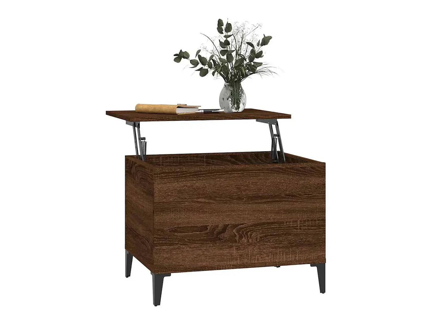 Mesa De Centro|vidaxl Mesa centro 60x44,5x45 cm derivados madeira carvalho castanho Natural claro