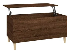 Mesa De Centro|vidaxl Mesa centro 90x44,5x45 cm derivados madeira carvalho castanho Natural claro