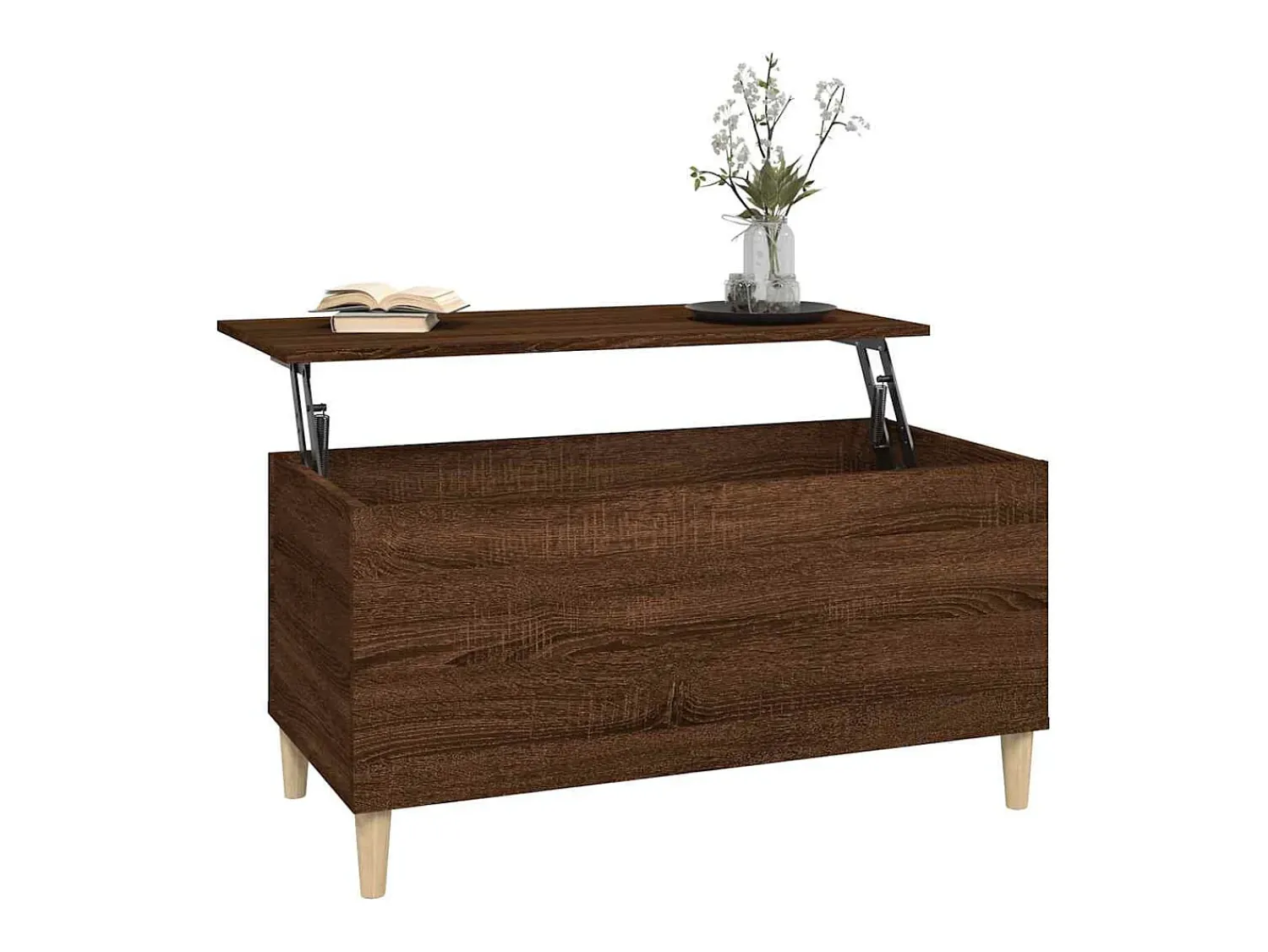 Mesa De Centro|vidaxl Mesa centro 90x44,5x45 cm derivados madeira carvalho castanho Natural claro