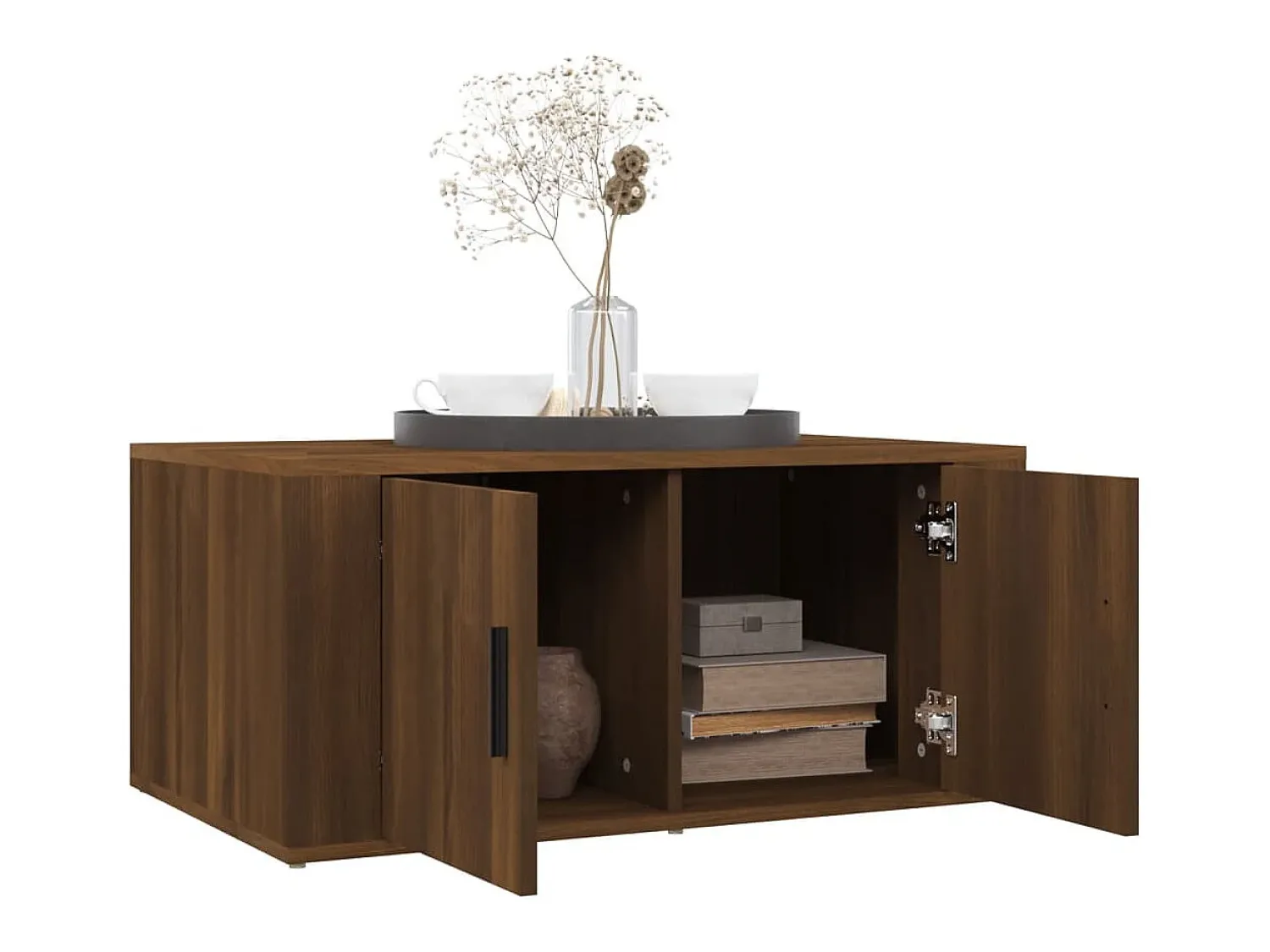Mesa De Centro| Mesa centro 80x50x36 cm derivados de madeira carvalho PT258106 Castanho