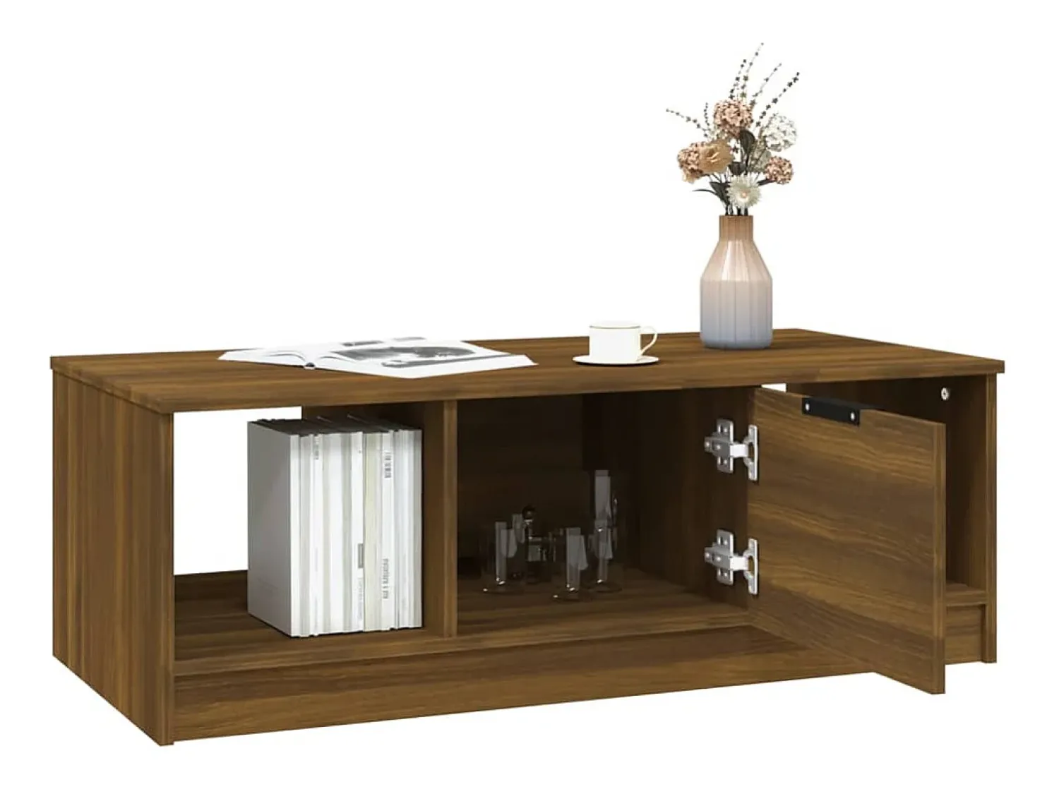 Mesa De Centro*vidaxl Mesa centro 102x50x36 cm derivados de madeira carvalho castanho Natural claro