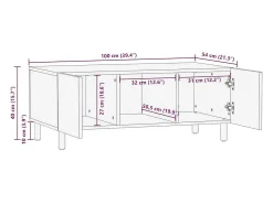 Sale vidaxl Mesa centro 100x54x40 cm madeira mangueira áspera maciça Preto