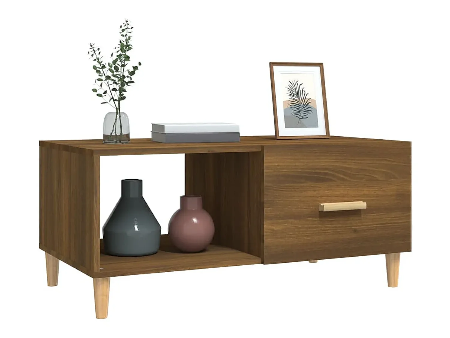 Mesa De Centro*vidaxl Mesa centro 89,5x50x40 cm madeira processada carvalho castanho Natural claro