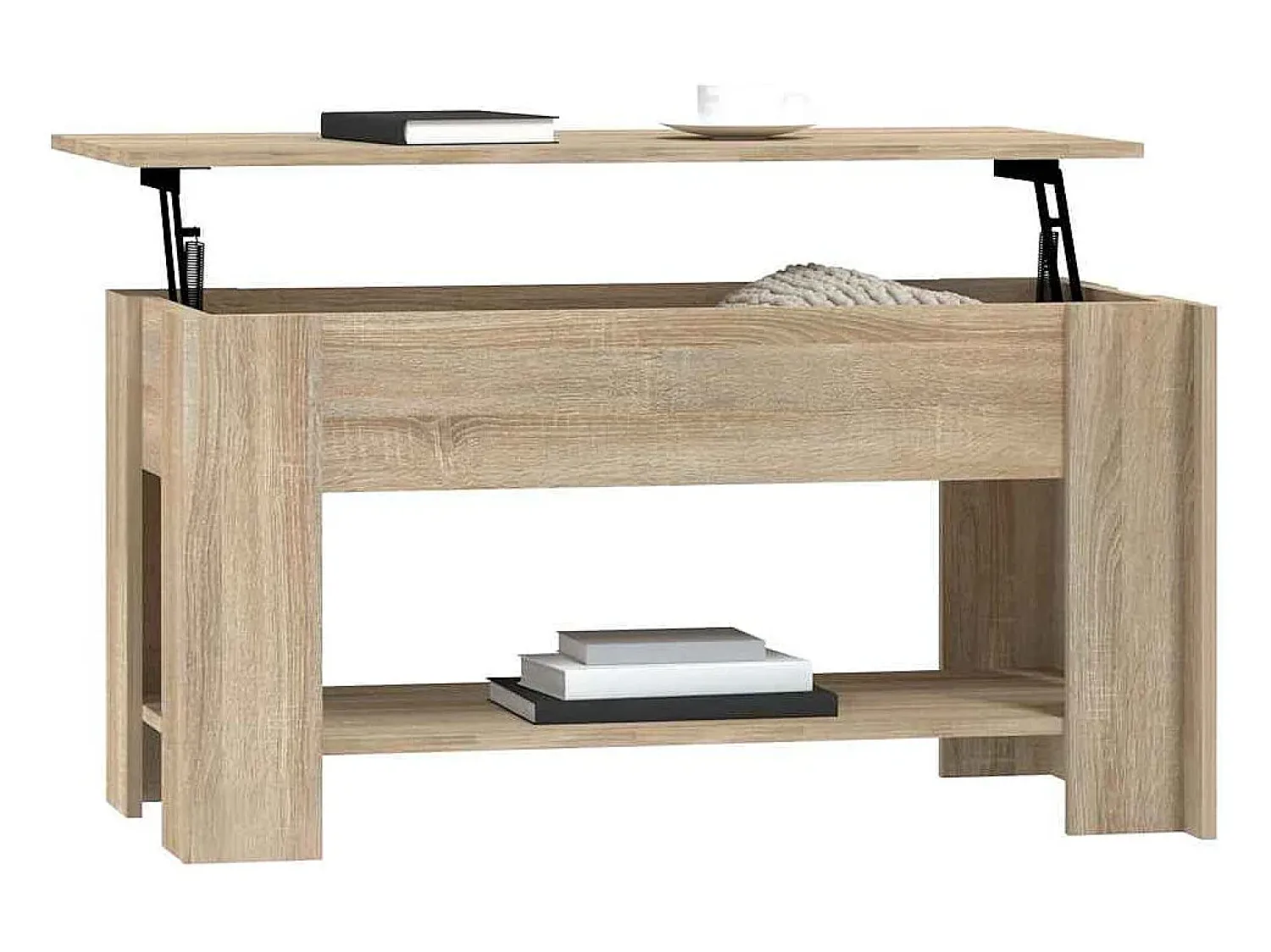 vidaxl Mesa centro 101x49x52 cm madeira processada carvalho sonoma^ Mesa De Centro