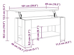 vidaxl Mesa centro 101x49x52 cm madeira processada carvalho sonoma^ Mesa De Centro
