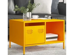 vidaxl Mesa centro 68,5x50x43,5cm aço laminado a frio mostarda^ Mesa De Centro
